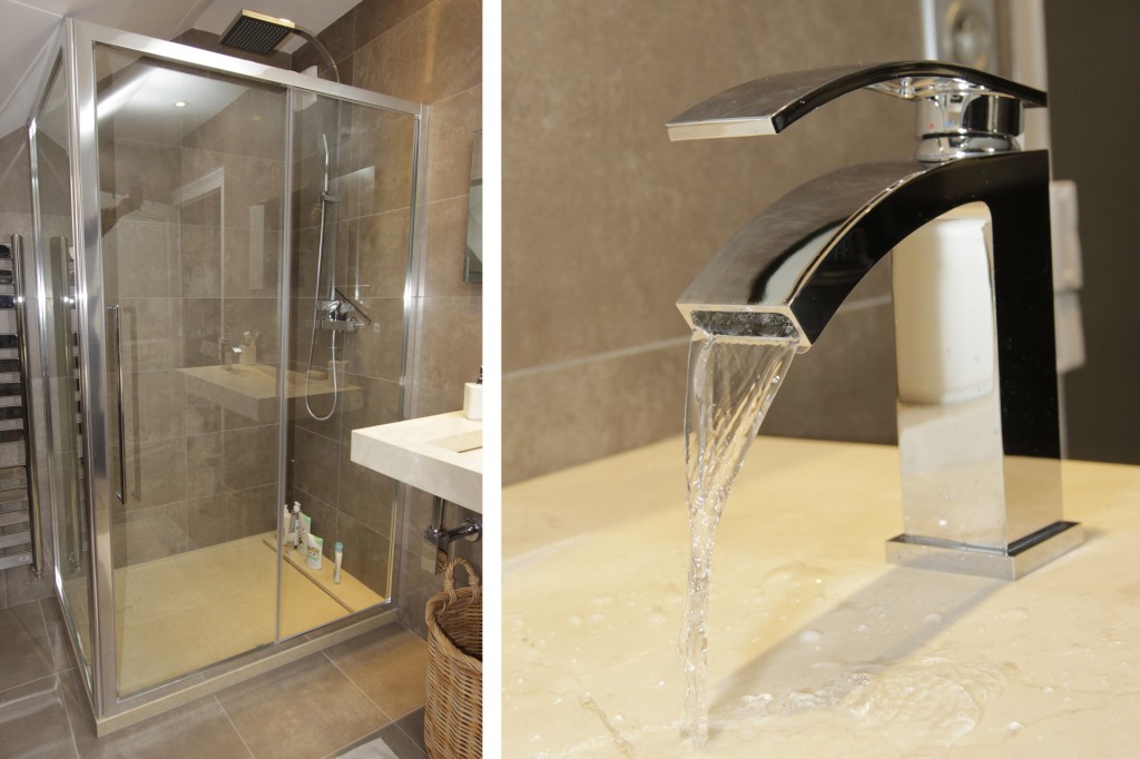 Douche Porcelanosa et robinet NOKEN